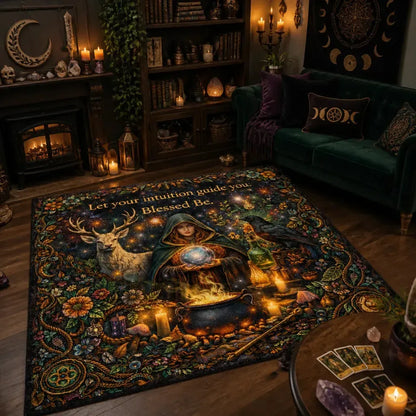 Mystical Wiccan Area Rug - Pagan Carpet for Witchy Yule Decor_mockup_1.webp