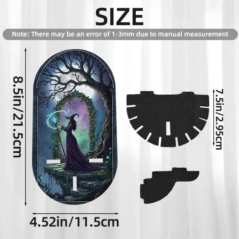 Mystical Witch Wall Shelf for Crystals & Candles – Wooden Gothic Floating Shelf Wicca Altar Decor-MoonChildWorld
