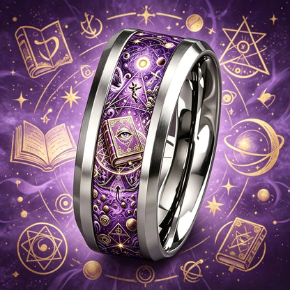 Purple spellbook ring multiple colour variations – vintage witchcraft Pagan Wiccan spiritual ring gift