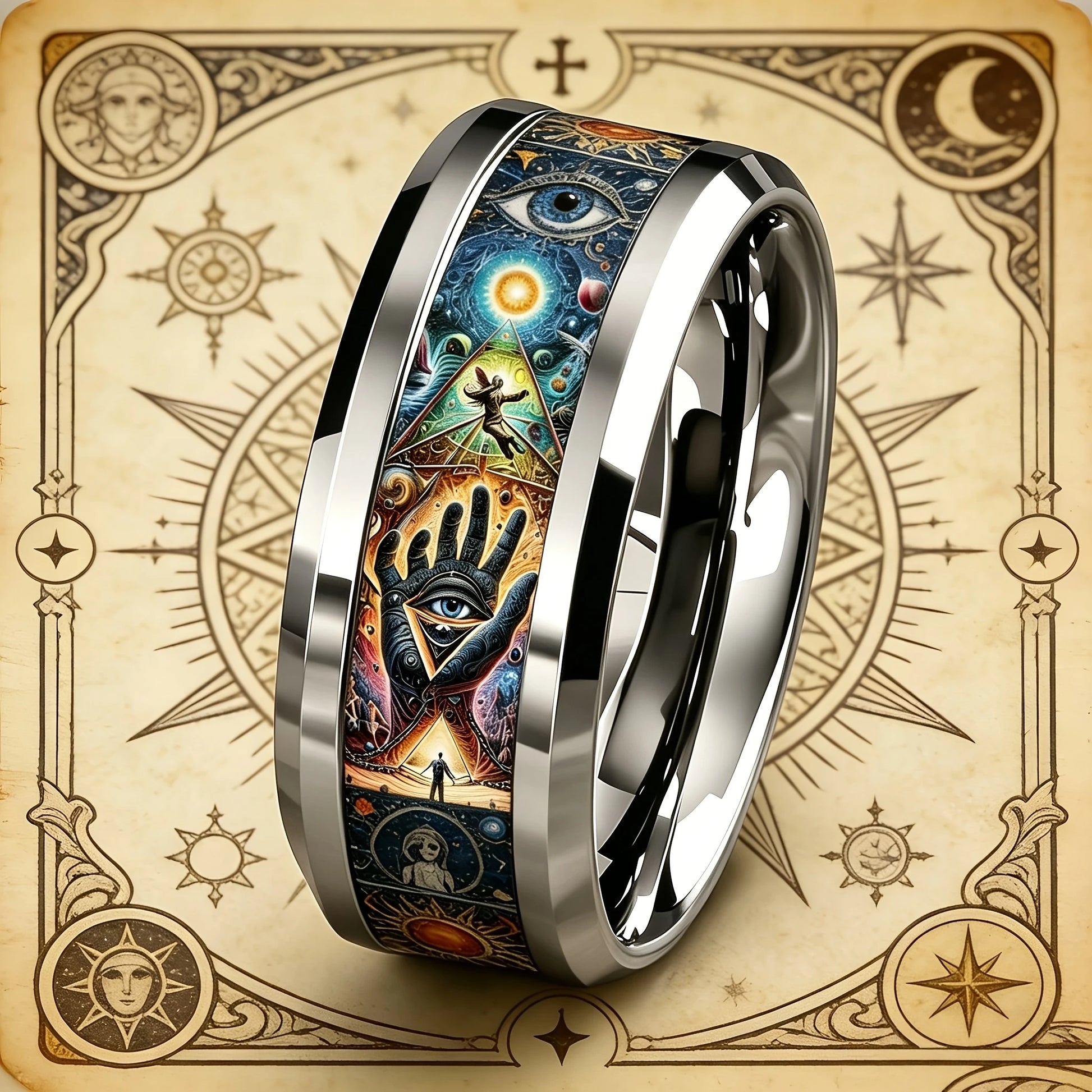 Mystical Witchcraft Spellbook Ring – Vintage Pagan Occult Jewelry-MoonChildWorld