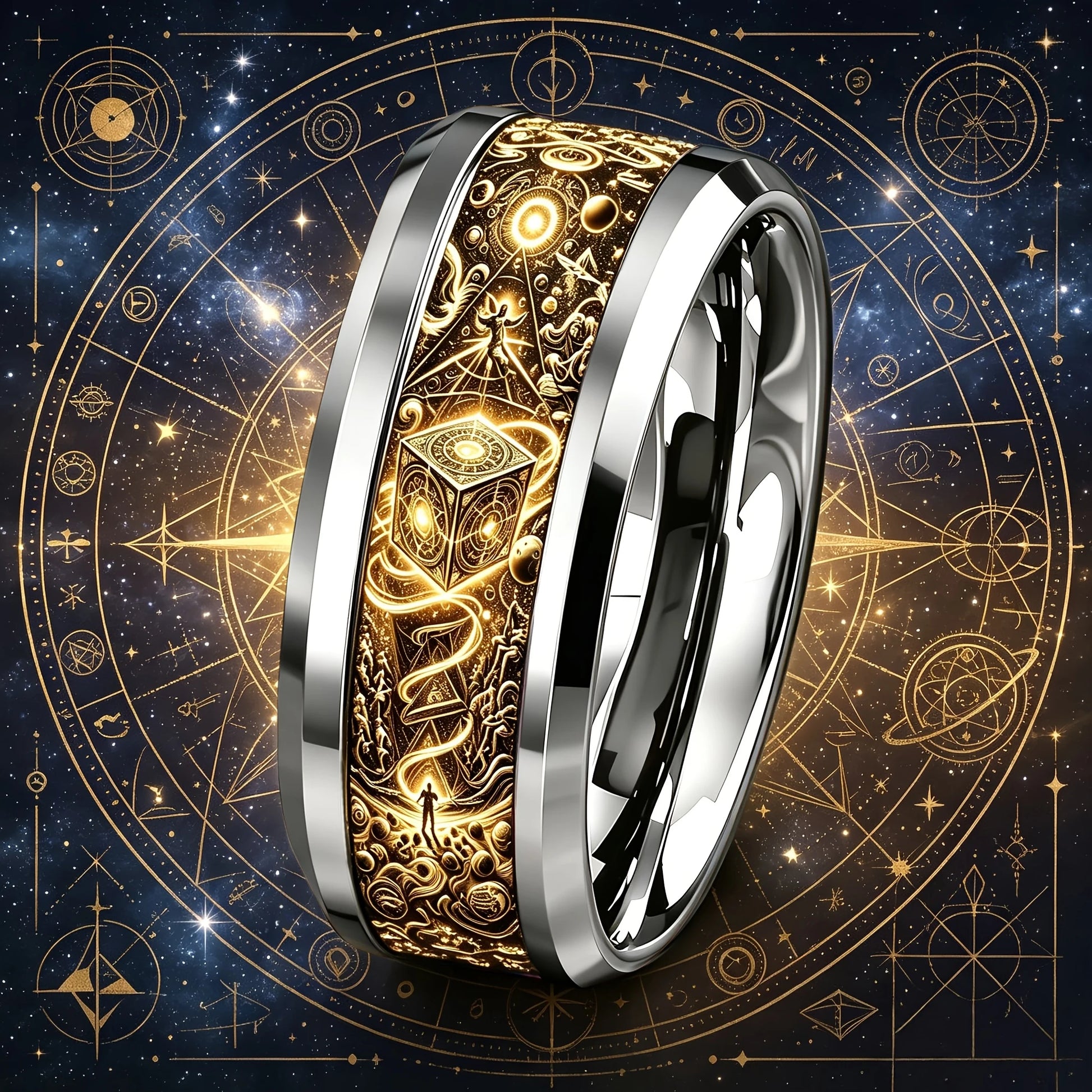 Mystical Witchcraft Spellbook Ring – Vintage Pagan Occult Jewelry-MoonChildWorld