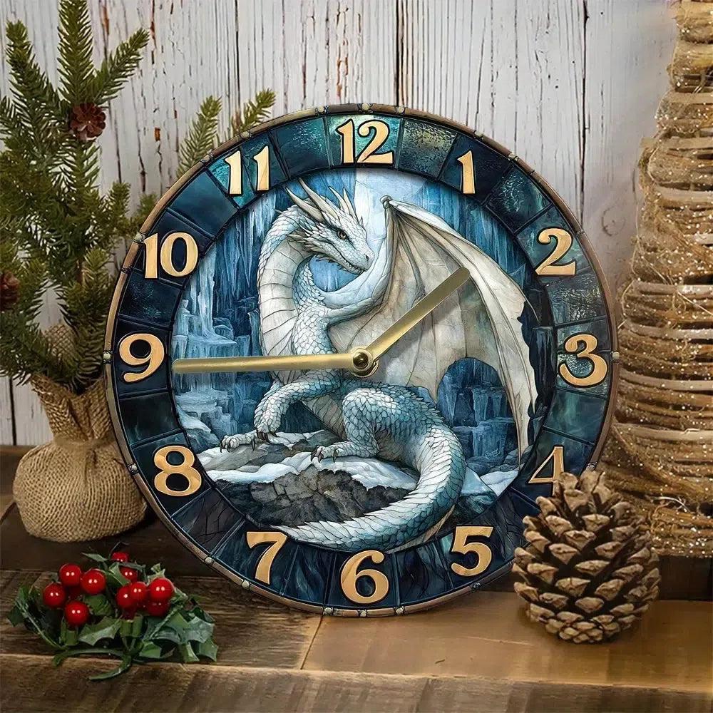 Mythical Dragon Wall Clock Iced Dragon Clock-MoonChildWorld
