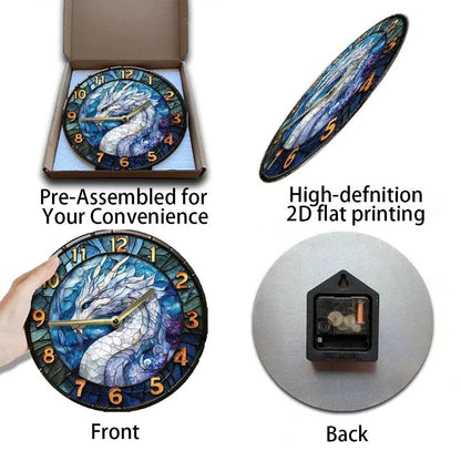 Mythical Dragon Wall Clock Iced Dragon Clock-MoonChildWorld