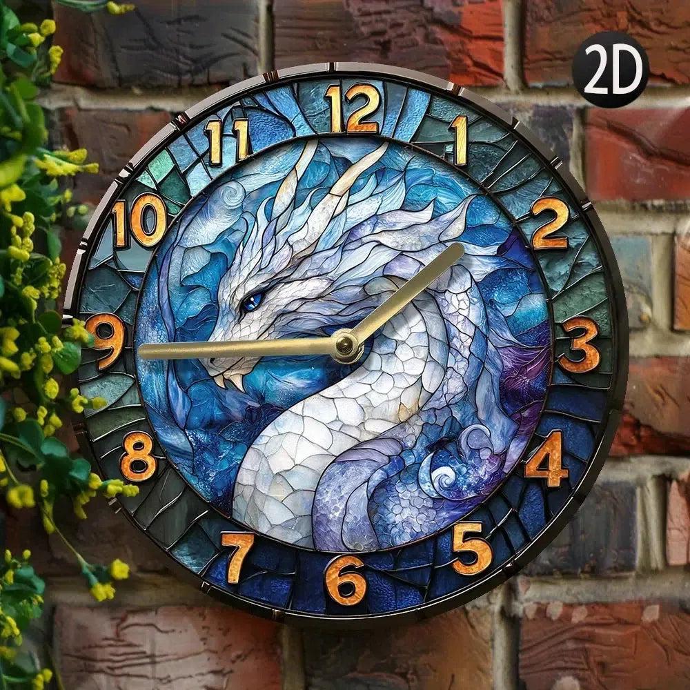 Mythical Dragon Wall Clock Iced Dragon Clock-MoonChildWorld