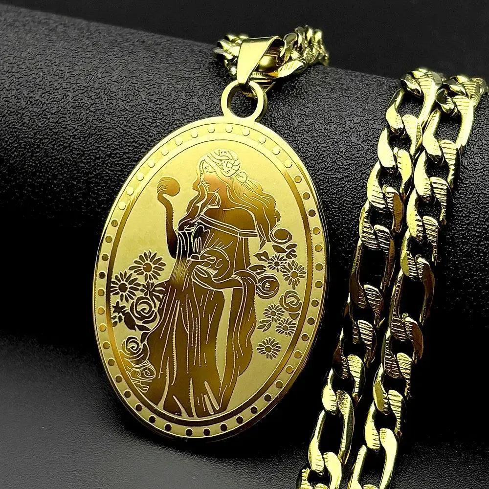Mythology Fortune Goddess Pendant Necklace Goddess Greek Spiritual Jewelry-MoonChildWorld
