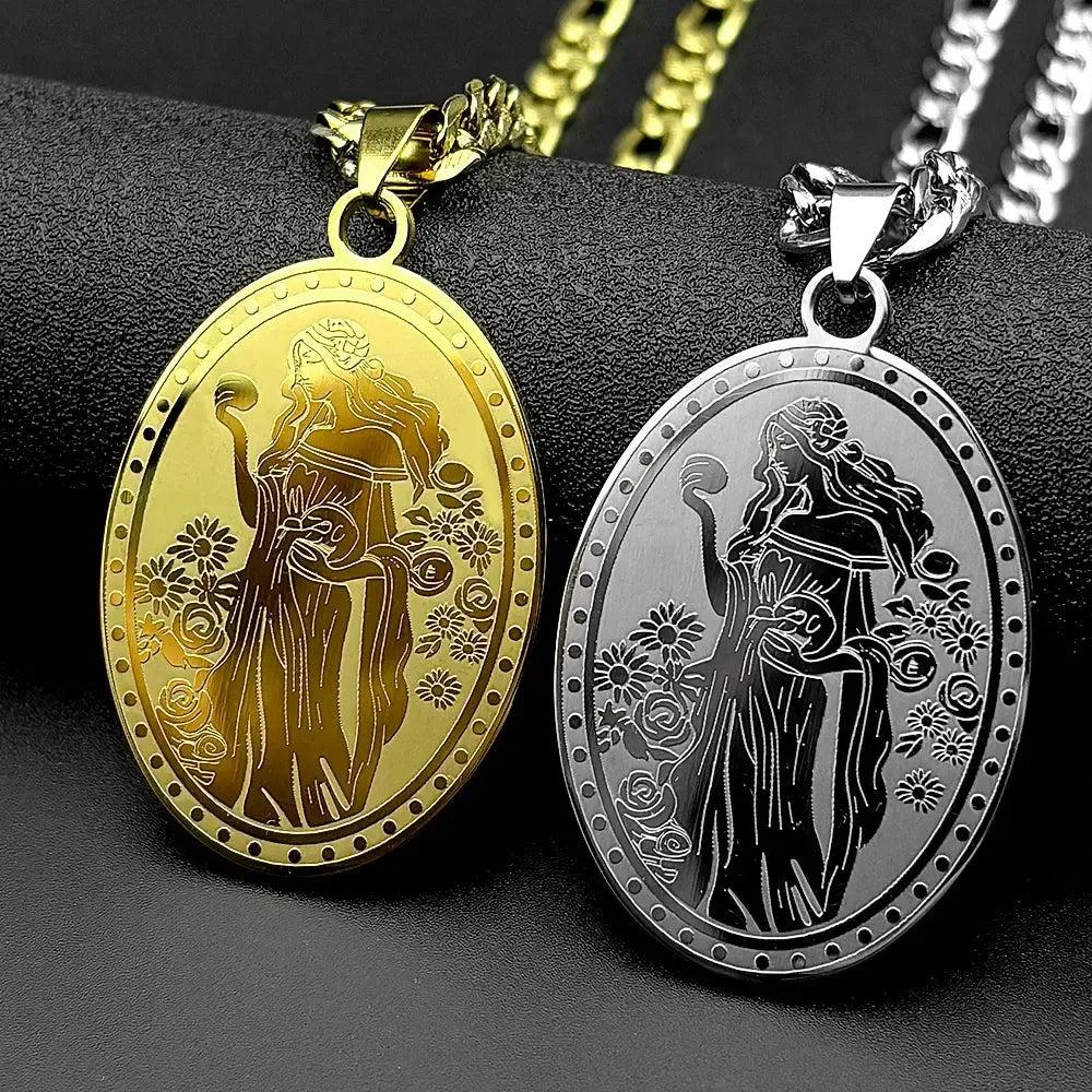 Mythology Fortune Goddess Pendant Necklace Goddess Greek Spiritual Jewelry-MoonChildWorld