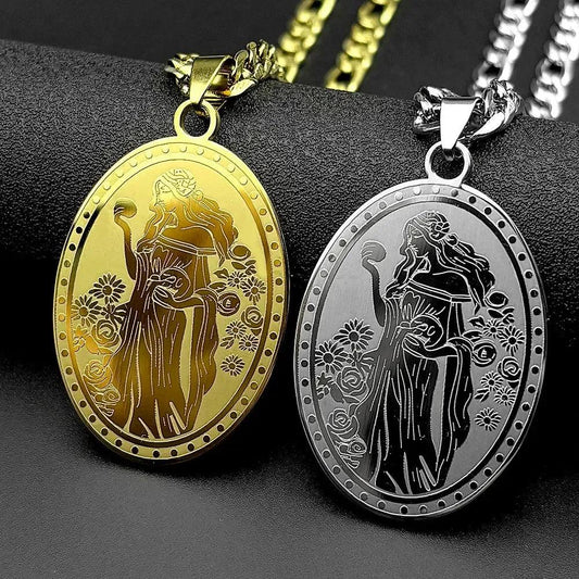 Mythology Fortune Goddess Pendant Necklace Goddess Greek Spiritual Jewelry-MoonChildWorld