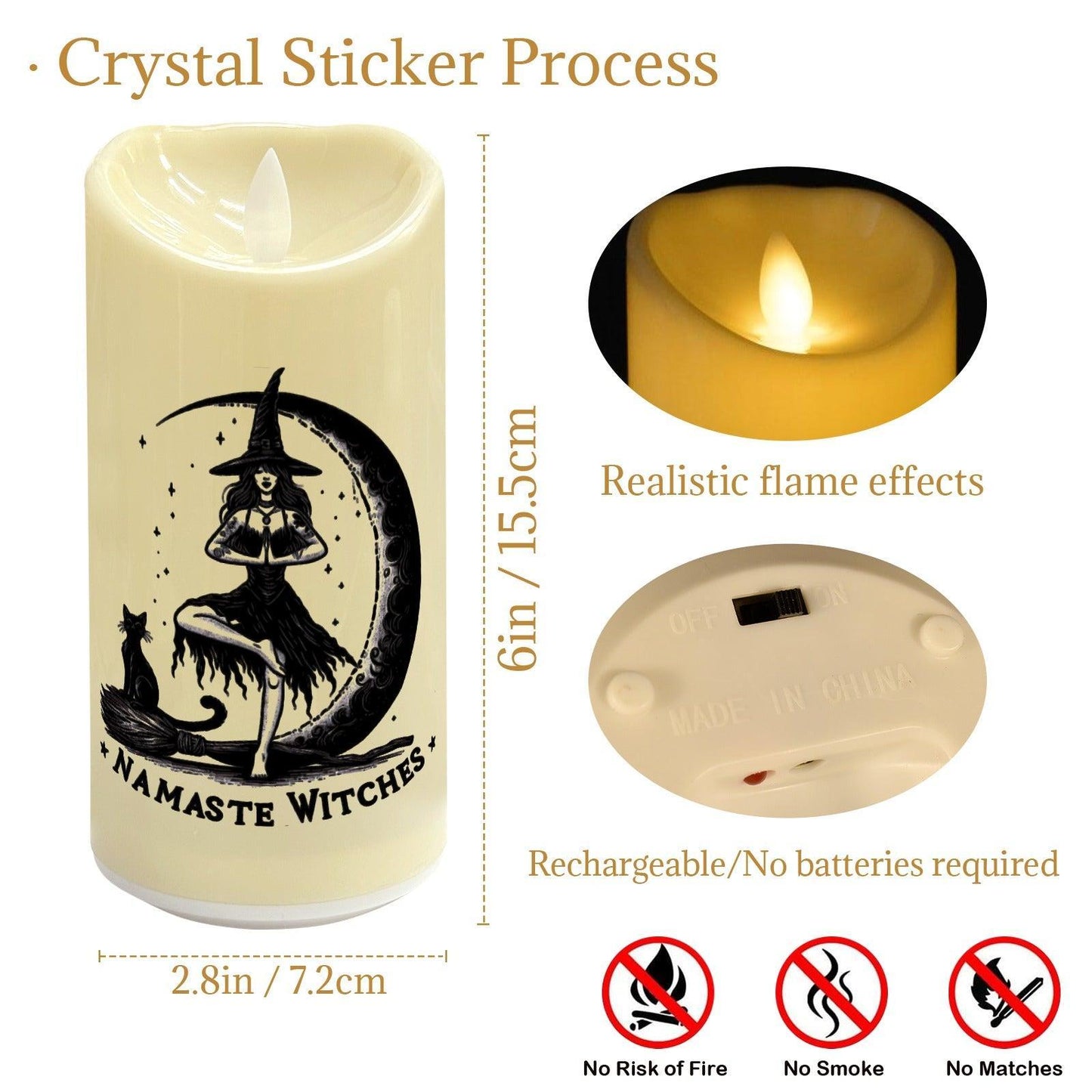 Namaste Witch Flameless LED Candle-MoonChildWorld