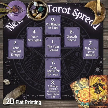 New Year Pentacle Wicca Altar Cloth - Witchcraft Tarot Tablecloth for Reading Divination Pagan Home Decor-MoonChildWorld