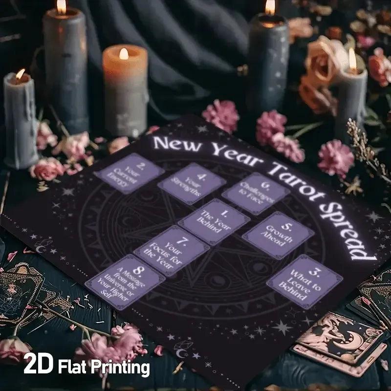 New Year Pentacle Wicca Altar Cloth - Witchcraft Tarot Tablecloth for Reading Divination Pagan Home Decor-MoonChildWorld