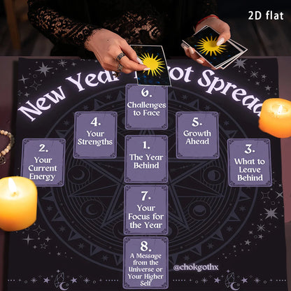 Tarot spread tablecloth – square altar cloth size reference