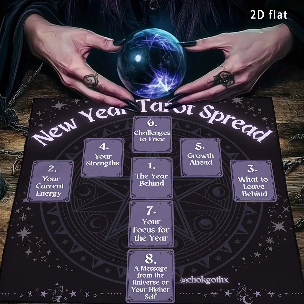 New year tarot spread cloth – moon phase divination altar cloth and tarot mat