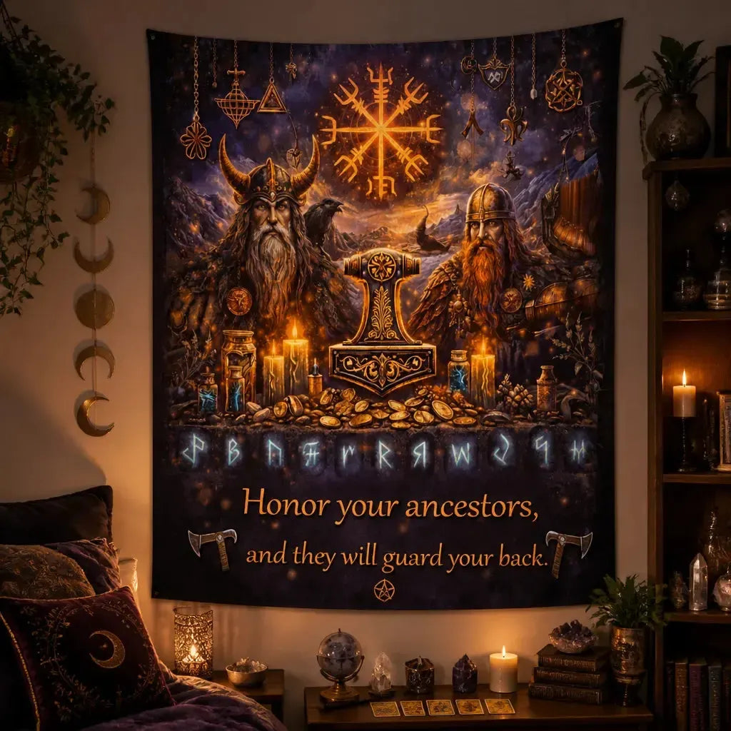 Norse Mythology Wall Hanging Viking Warriors Tapestry_mockup_1.webp