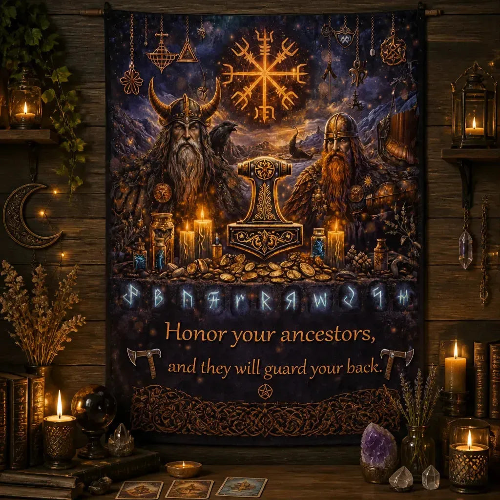 Norse Mythology Wall Hanging Viking Warriors Tapestry_mockup_2.webp