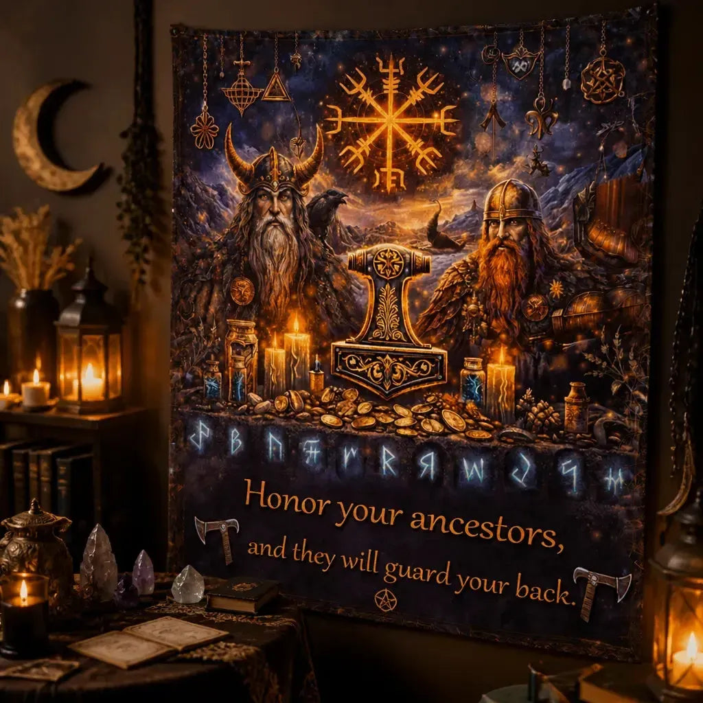 Norse Mythology Wall Hanging Viking Warriors Tapestry_mockup_3.webp