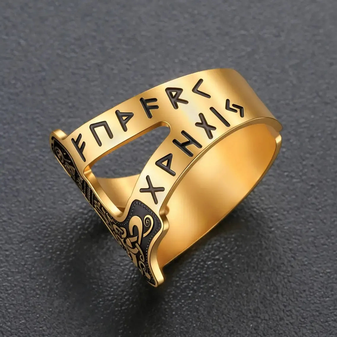 Viking Mjolnir ring gold and silver options – Celtic rune knotwork Pagan jewelry