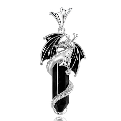 Size reference for the obsidian dragon pendant necklace