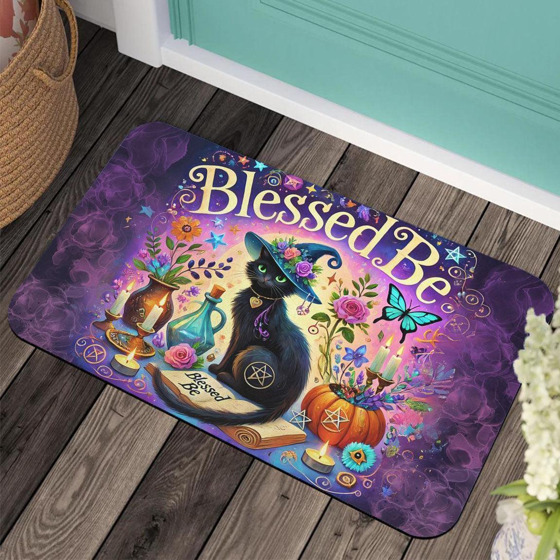 Occult Black Cat Doormat Witchcraft Doormat for Witch Home Decor-MoonChildWorld