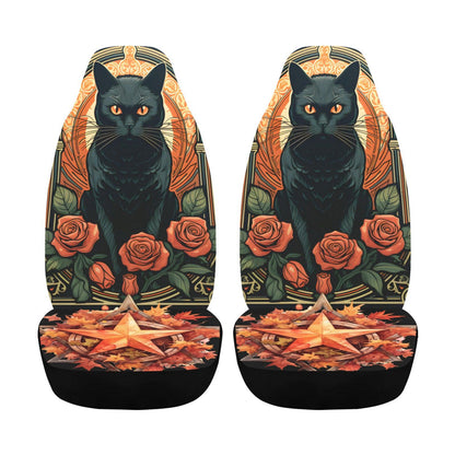 Occult Black Cat Witchy Car Seat Covers-MoonChildWorld