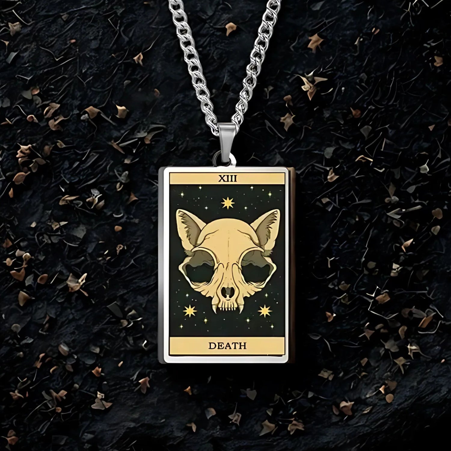 Occult Cat Tarot Card Wiccan Necklaces Cats Rules The Earth Magic Tarot Card Witch Jewelry-MoonChildWorld