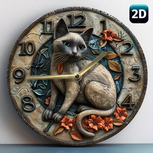 Occult Cat Wooden Wall Clock Home Decor-MoonChildWorld