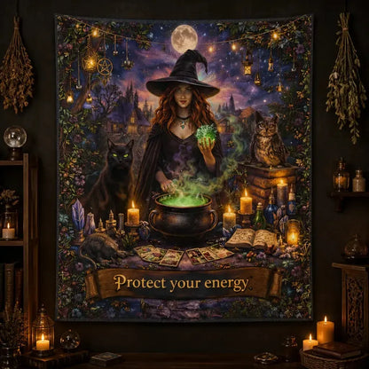 Occult Witch Tapestry Wicca Wall Hanging for Halloween_mockup_2.webp