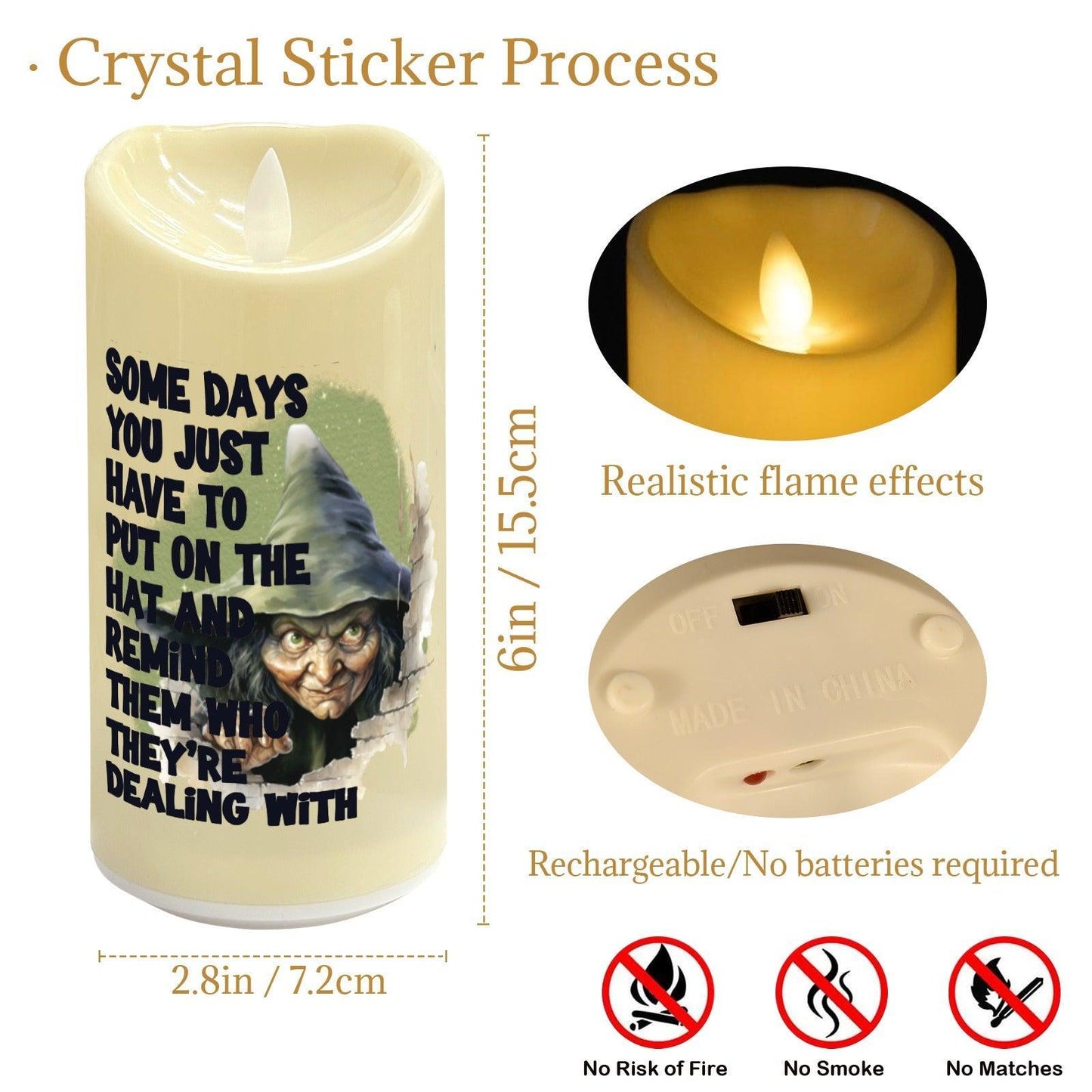 Old Witch Flameless LED Candle-MoonChildWorld