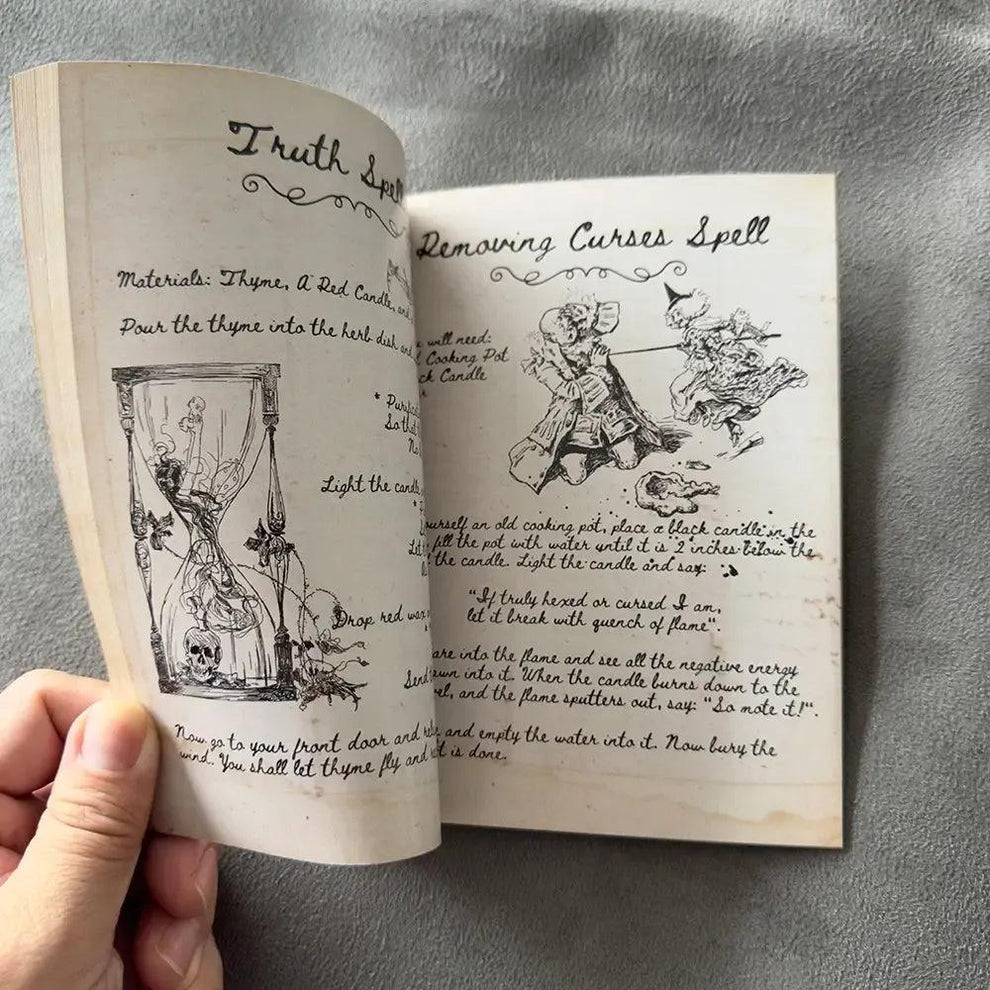 Old Witch Spells Book Enchanting Grimoire with Mystical Butterfly Cove ...