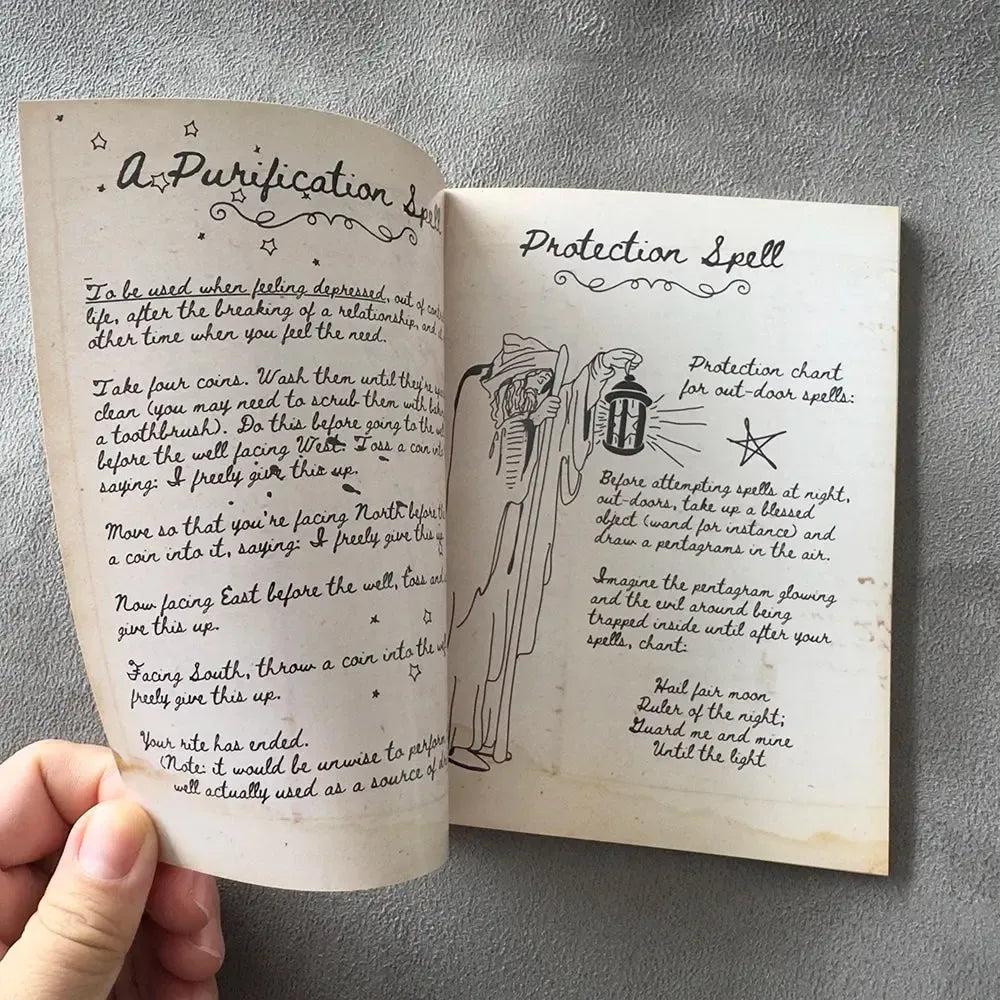 Old Witch Spells Book Enchanting Grimoire with Mystical Butterfly Cover Art-MoonChildWorld