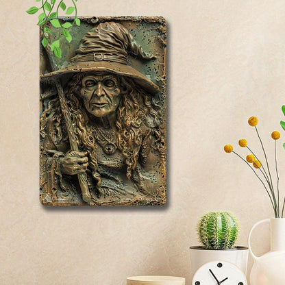 Old Witch Wall Art Witchy Metal Sign Halloween Welcome Sign-MoonChildWorld