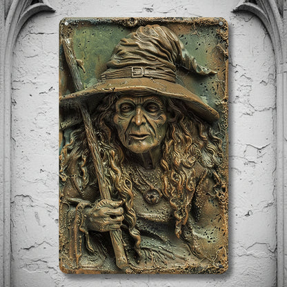 Old Witch Wall Art Witchy Metal Sign Halloween Welcome Sign-MoonChildWorld