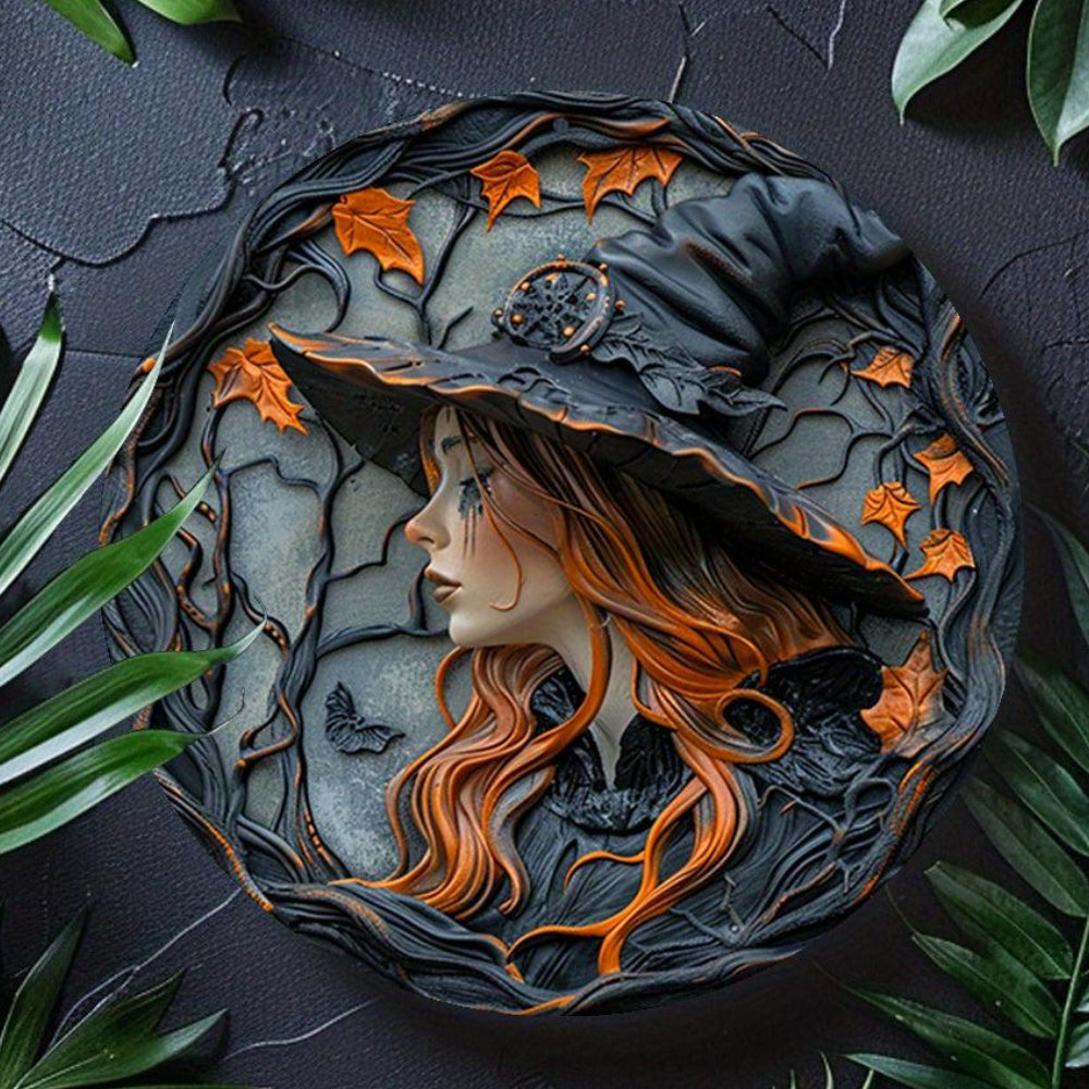 Dark Witch Gothic Metal Sign Halloween Decor-MoonChildWorld