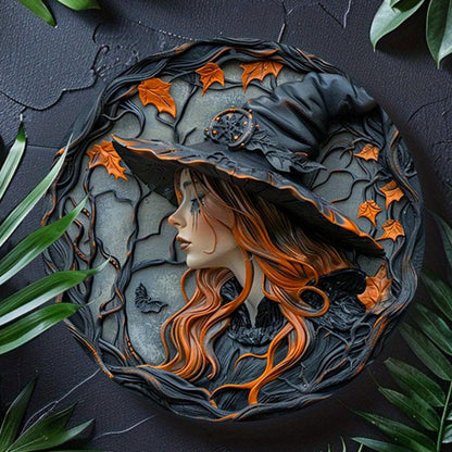 Dark Witch Gothic Metal Sign Halloween Decor-MoonChildWorld