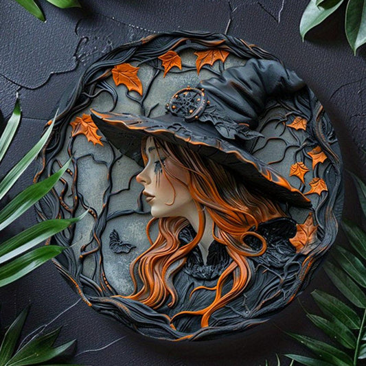 Dark Witch Gothic Metal Sign Halloween Decor-MoonChildWorld