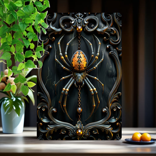 Halloween Spider Metal Sign Spider Wall Art Gothic Home Decor-MoonChildWorld