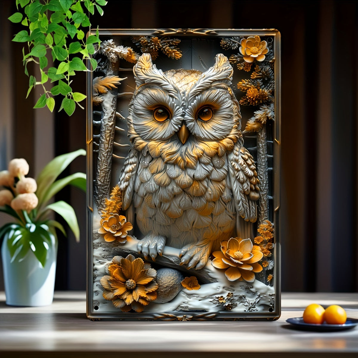 Owl Metal Sign Spirit Animal Wall Sign Mystic Owl Home Decor-MoonChildWorld