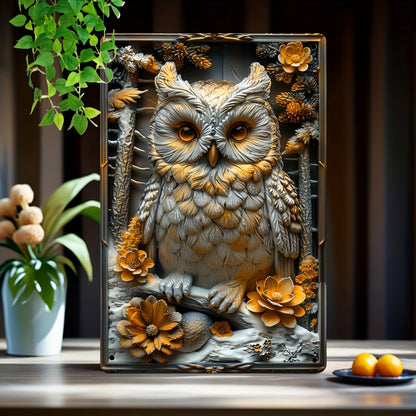 Owl Metal Sign Spirit Animal Wall Sign Mystic Owl Home Decor-MoonChildWorld