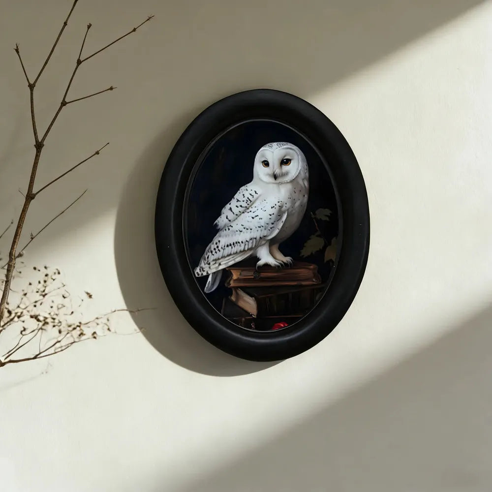 Owl on Book Oval Frame Wall Decoration – back view