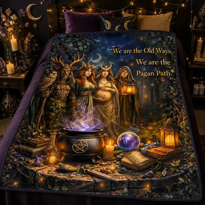 Pagan Blanket with Deities & Mystical Elements - Witchy Blanket for Wiccan_mockup_2.webp