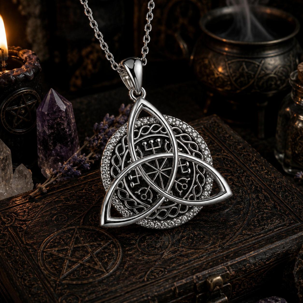 Pagan Celtic Knot Triquetra Necklace Norse Viking Mystic Jewelry-MoonChildWorld