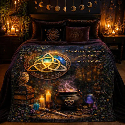 Pagan Celtic Knot Triquetra Wicca Blanket for Witchy Yule Home Decor_mockup_1.webp