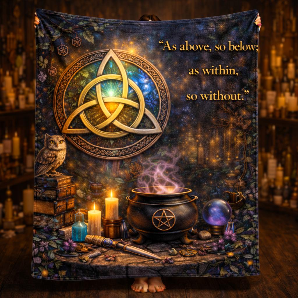 Pagan Celtic Knot Triquetra Wicca Blanket for Witchy Yule Home Decor-MoonChildWorld