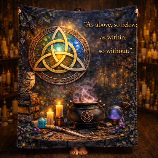 Pagan Celtic Knot Triquetra Wicca Blanket for Witchy Yule Home Decor-MoonChildWorld