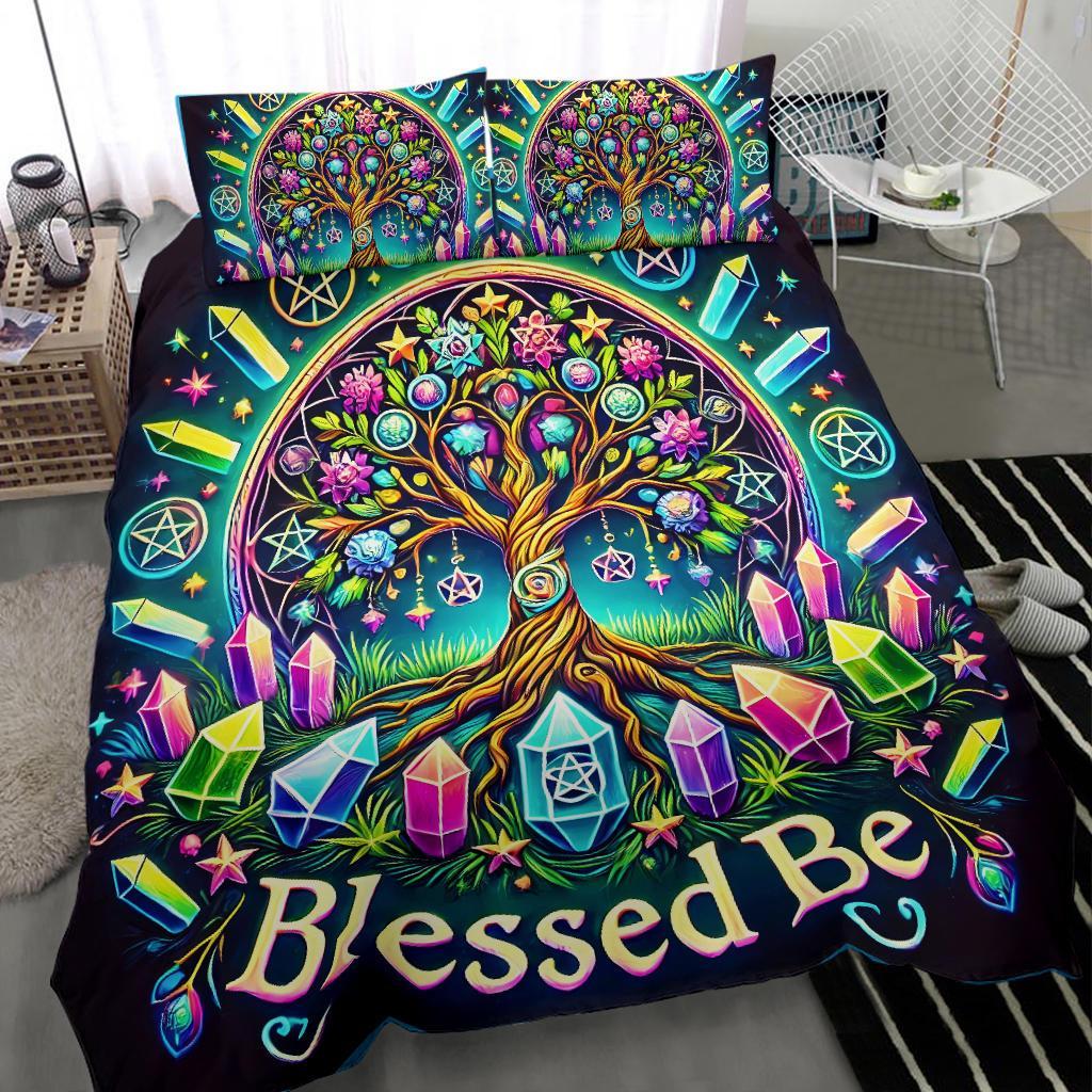Pagan Celtic Tree of life Bedding Set Spirit Tree Wicca Home Decor-MoonChildWorld