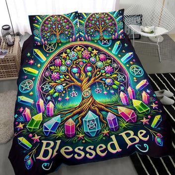 Pagan Celtic Tree of life Bedding Set Spirit Tree Wicca Home Decor-MoonChildWorld