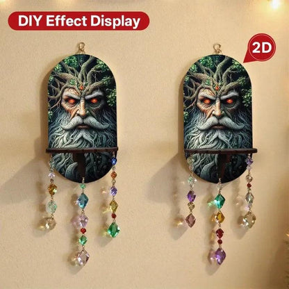 Pagan Green Man Wall Shelf for Crystals & Candles – Wooden Mystical Floating Shelf Wicca Altar Decor-MoonChildWorld