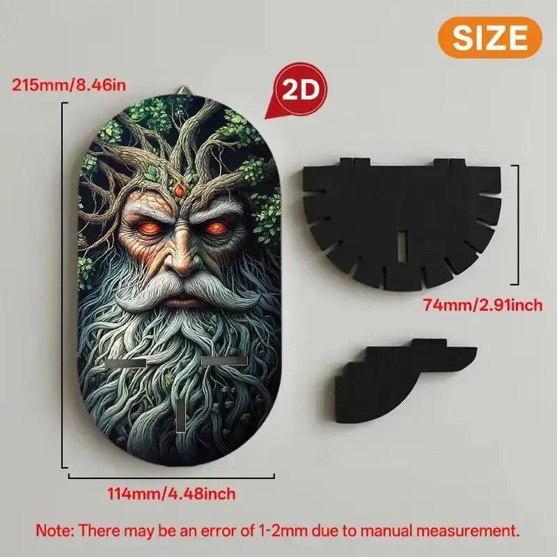 Pagan Green Man Wall Shelf for Crystals & Candles – Wooden Mystical Floating Shelf Wicca Altar Decor-MoonChildWorld