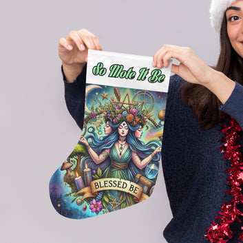 Pagan Hecate Triple Goddess Wicca Christmas Stocking for Yule Decorations-MoonChildWorld