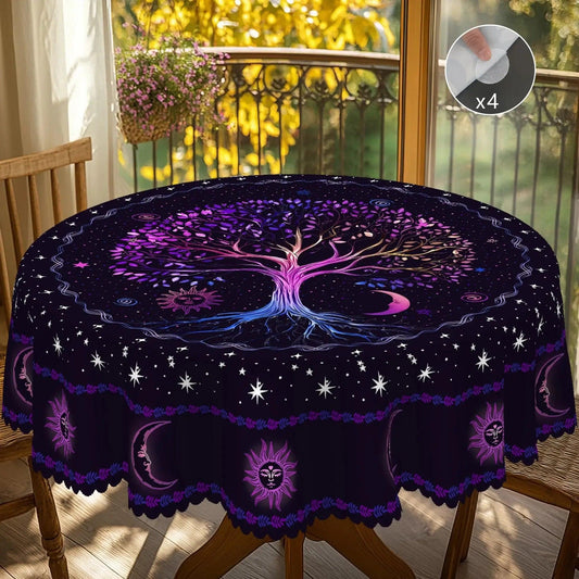 Pagan Moon Sun Tree of Life Tablecloth Wiccan Home Decor-MoonChildWorld