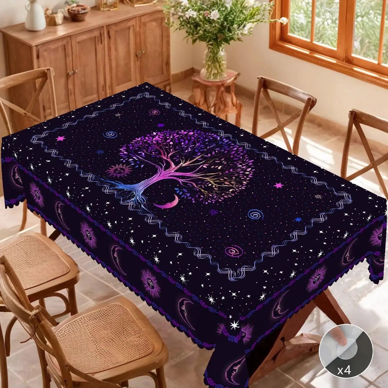 Pagan Moon Sun Tree of Life Tablecloth Wiccan Home Decor-MoonChildWorld